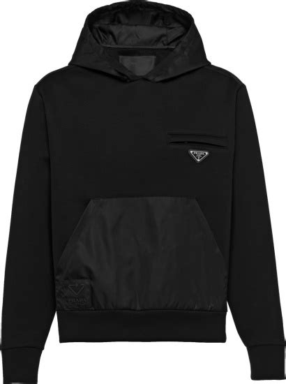 prada hoodie black|Prada nylon hoodie.